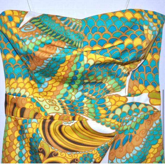 🔥TRINA TURK worn once GEO MOD COTTON DRESS SLEEVELESS BOHO SIZE 8 RETAIL $150 - Picture 7 of 13